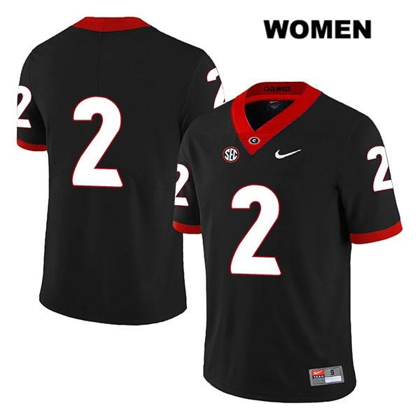 Georgia Bulldogs Women's D'Wan Mathis #2 NCAA No Name Legend Authentic Black Nike Stitched College Football Jersey BQR0456JY